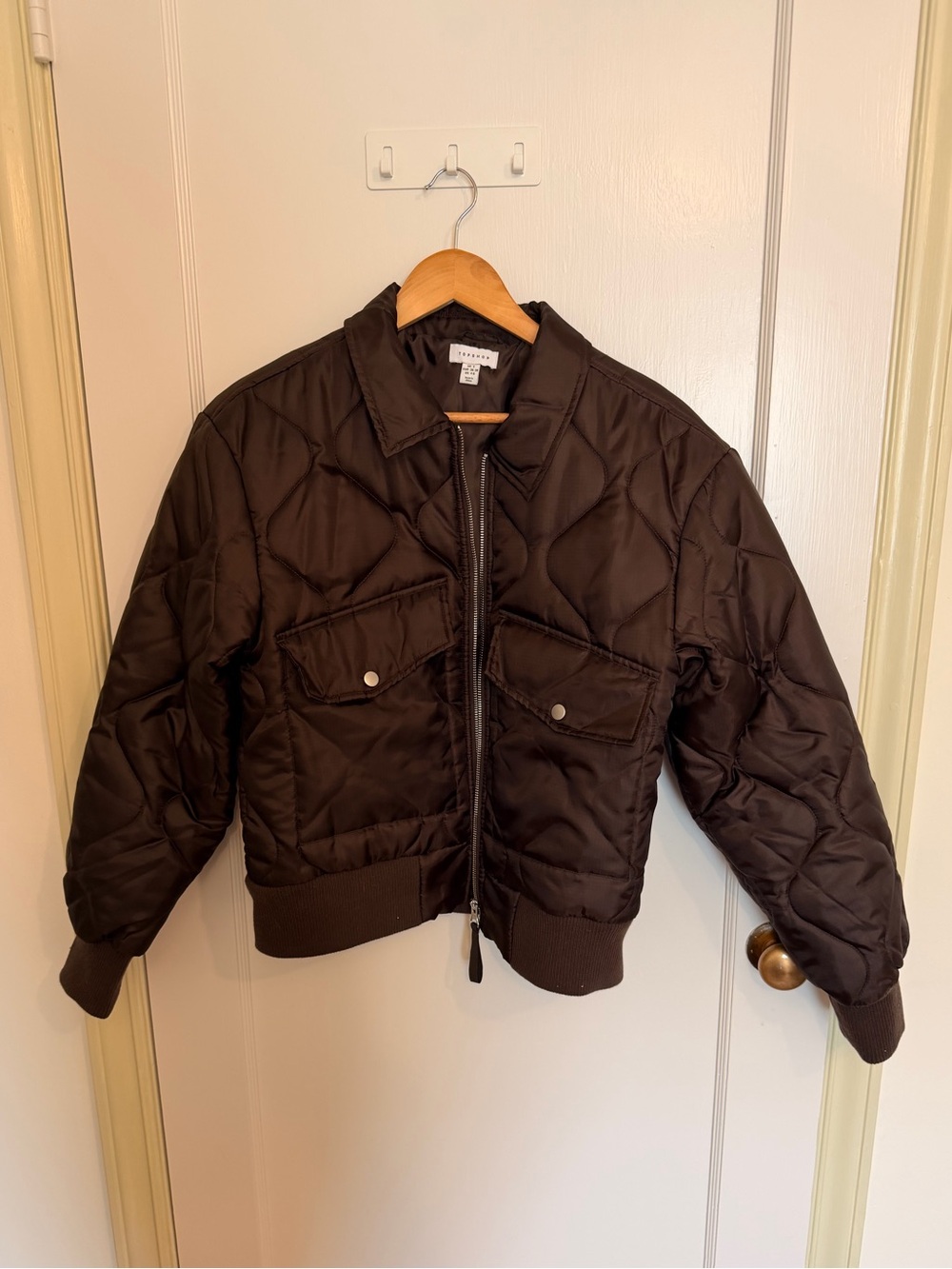 Topshop Quilted Bomber Jacket